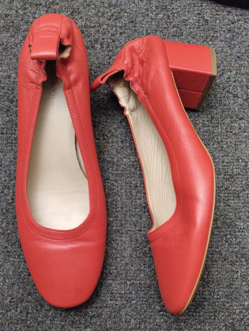 Red Block Heel Pumps